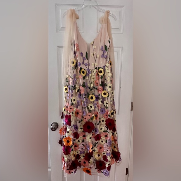 Sleeveless 3D Floral Print Dress - Picture 6 of 8